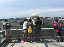 Children looking out over Washington DC